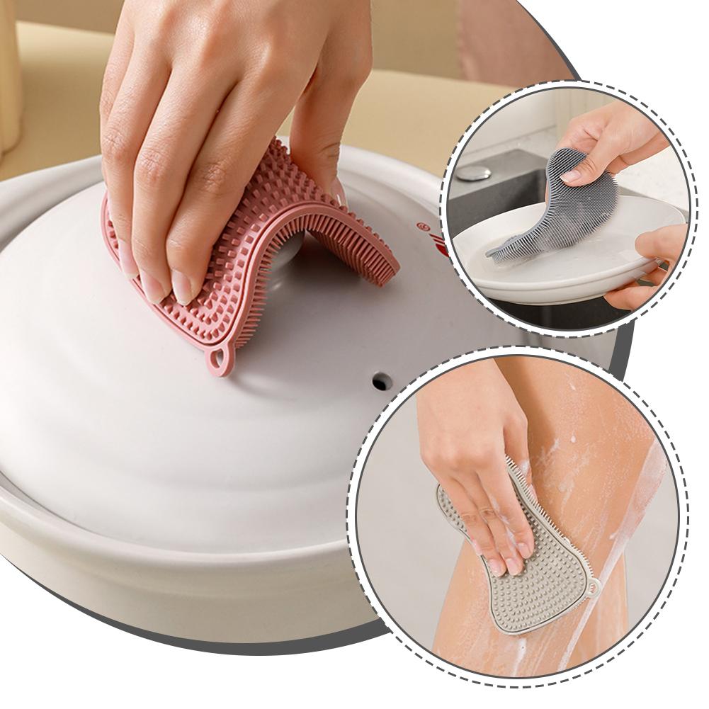 Food Grade Double-sided Multifunctional Silicone Cleaning Brush Powerful Stain Removal Quick Drying Scratch Resistant Accessorie