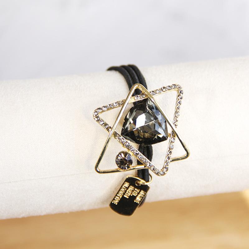 Vintage Elegant Crystal Hollow Metal Hair Rope Scrunchies Women Girls Elastic Tie Hair Rubber Bands Holder Accessories Headdress