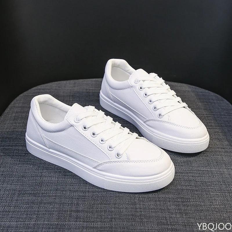 Mode Sommer Neu Lederschuhe Lässig atmungsaktiv Damenschuhe Leicht Komfort Sneaker Damen einfarbig vielseitiger weißer Schuh Homme