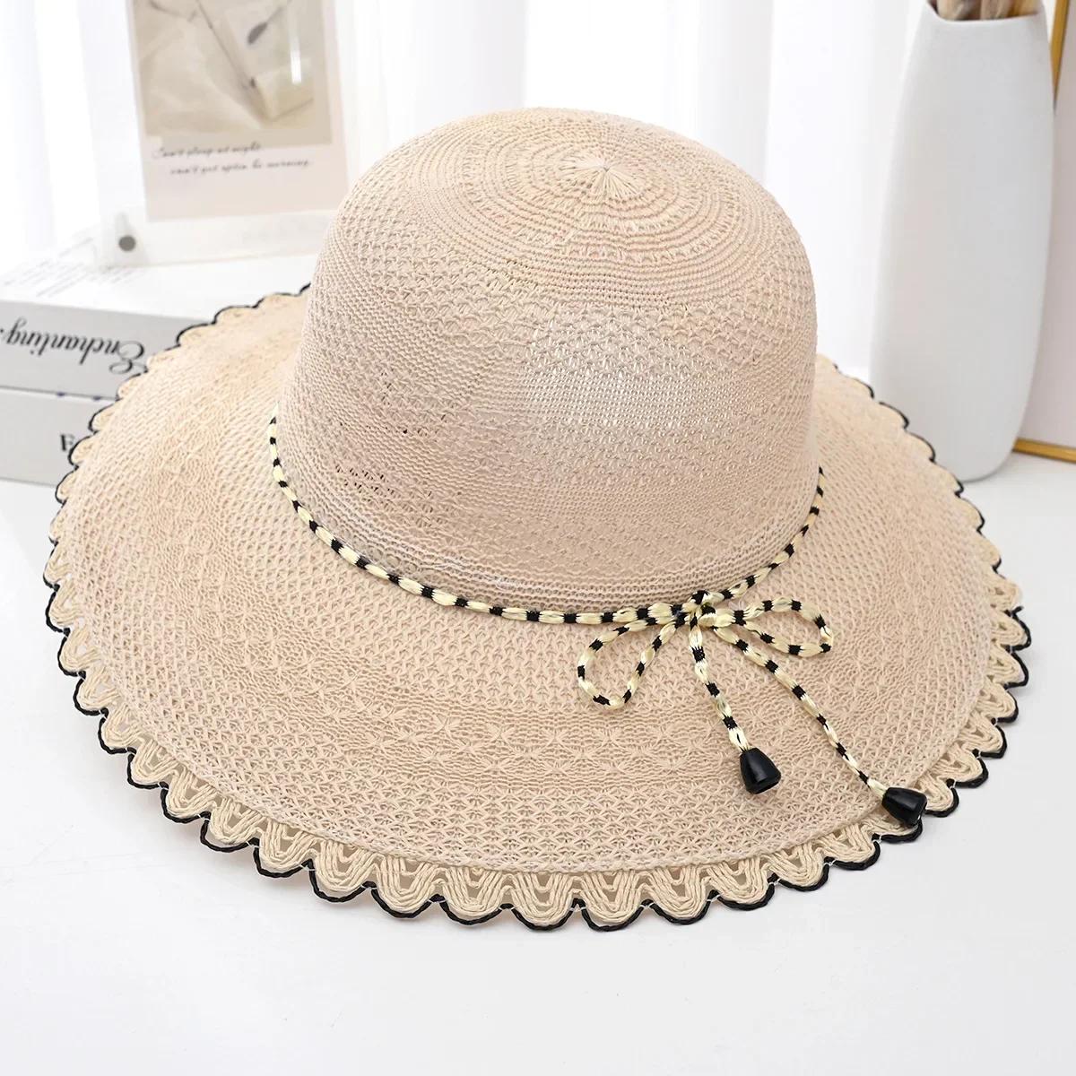 Summer New Women s Wide Brim Straw Sun Hat - Foldable UV Protection Beach Travel Hat for Outdoor Stylish Sunblock single code