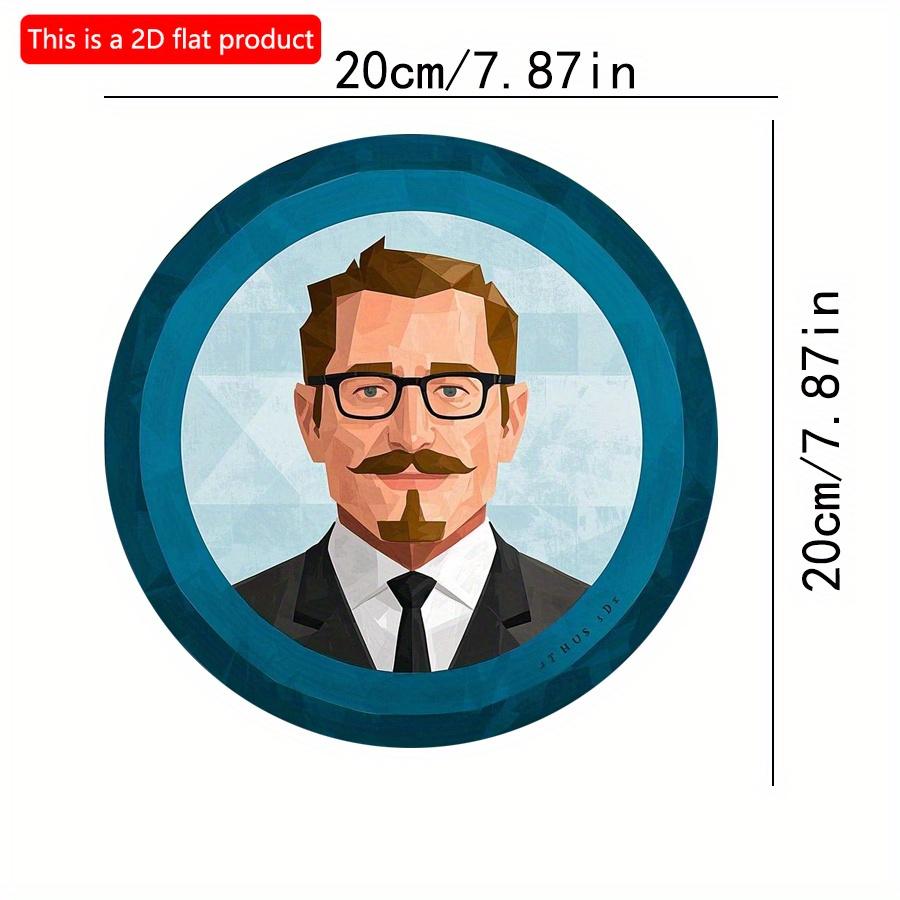 

2D плоский 20 см 1 шт. круглый деревянный настенный декор на День отца, подарок, милый аниме-костюм папы, деревянный кулон, подарок, забавный подарок для папы, дерево 20*20cm