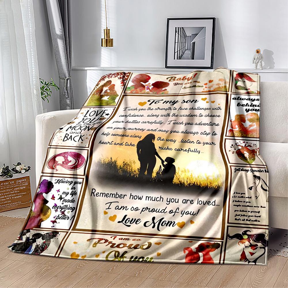 1pc Mom Quotes Blanket Comfortable Soft Lightweight Multi Purpose Blanket for Travel Camping Picnics Sofa Office Bed Living Room Gift for Friends