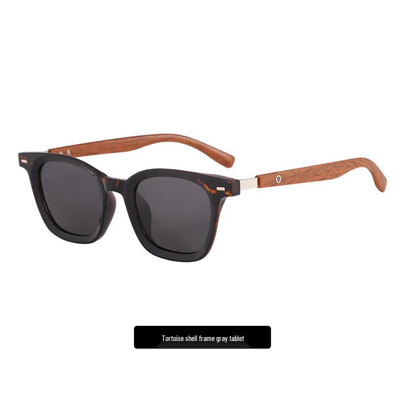 Wood Grain Polarized Sunglasses for Women & Men – UV Protection, High-End Driving, Stylish for Square & Round Faces