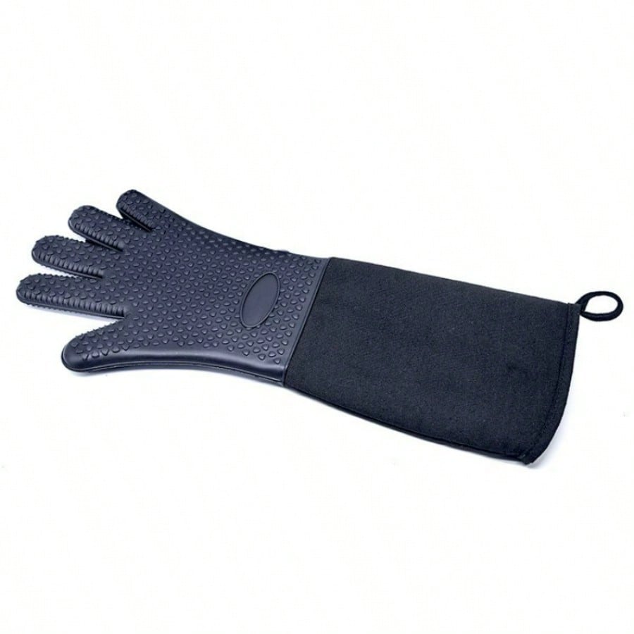 1Pc Kitchen Baking Oven Gloves Non-slip Extended Heat Insulation Anti-scalding Microwave Oven High Temperature Silicone Gloves