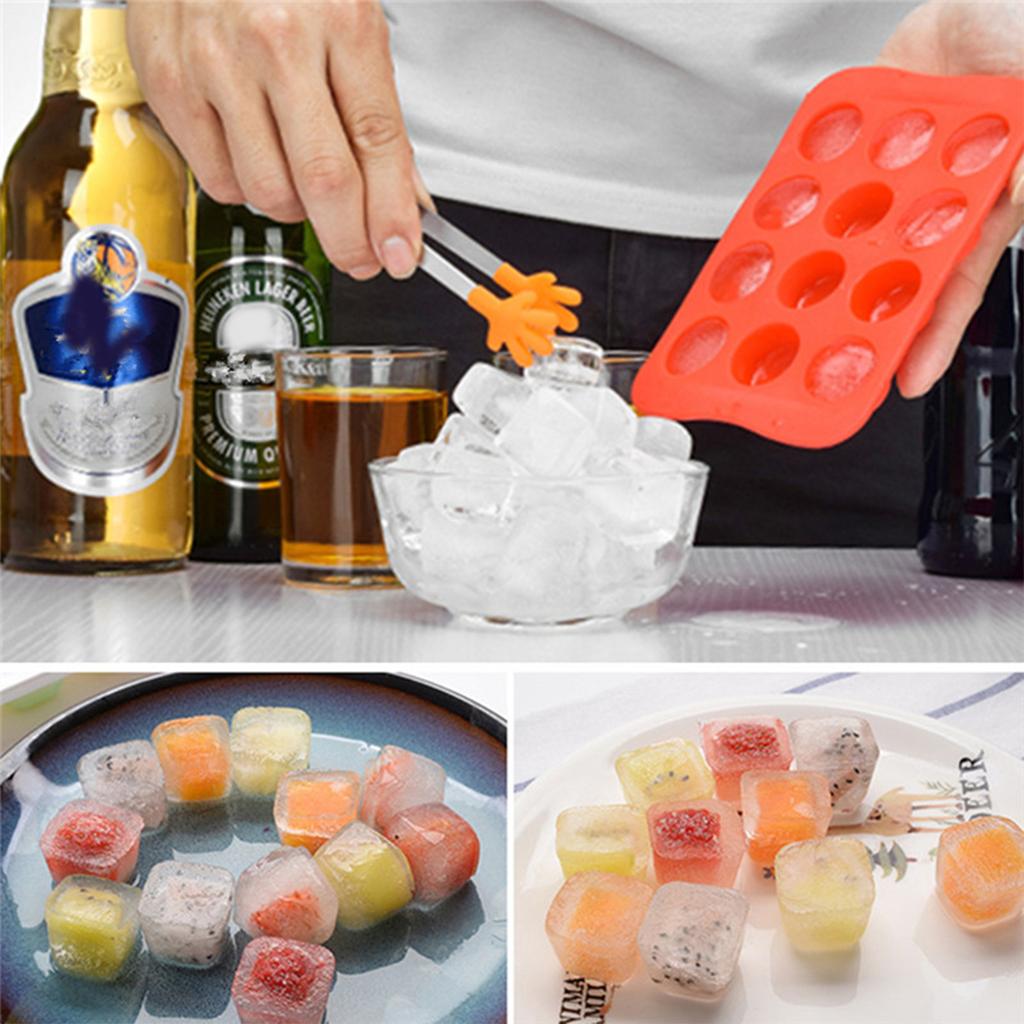 Silicone Ice Cube Trays,Food-Grade Reusable Ice Maker,Chocolate Cake Candy Stencil,Jelly Pudding Soap Mould,Kitchen Baking Tools