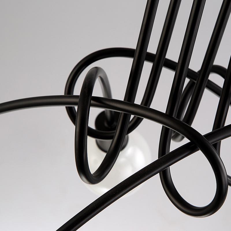 Retro Schwarzer Deckenleuchter Schmiedeeisen E27 Deckenleuchte Weiße Hängelampe Wohnzimmer Schlafzimmer Dekoration Innenbeleuchtung