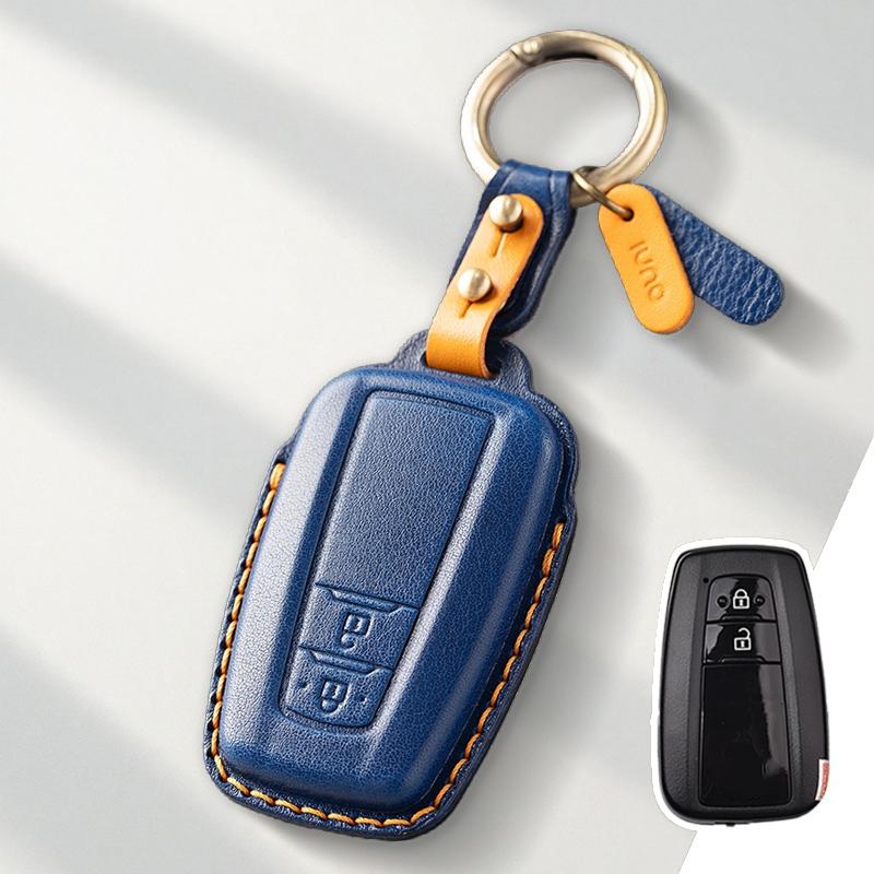 

Genuine leather Protector For Toyota Key Cover Camry CHR Corolla RAV4 Avalon Land Cruiser Prado Prius Key Case Cover Fob