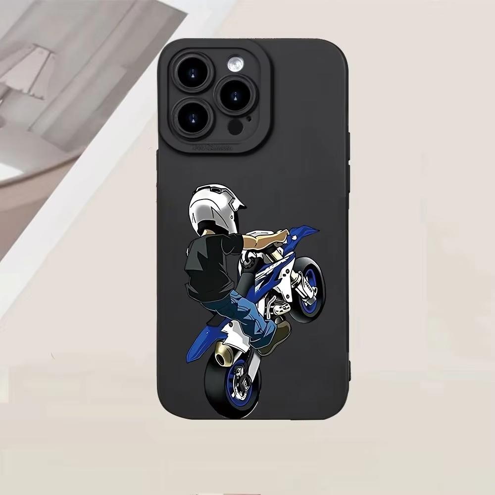Motorcycle Rider Design Creative And Popular TPU Phone Case For iPhone 17 Air 16 15 14 13 12 11 Pro Max XS XR 7 8 Plus 17E Cover