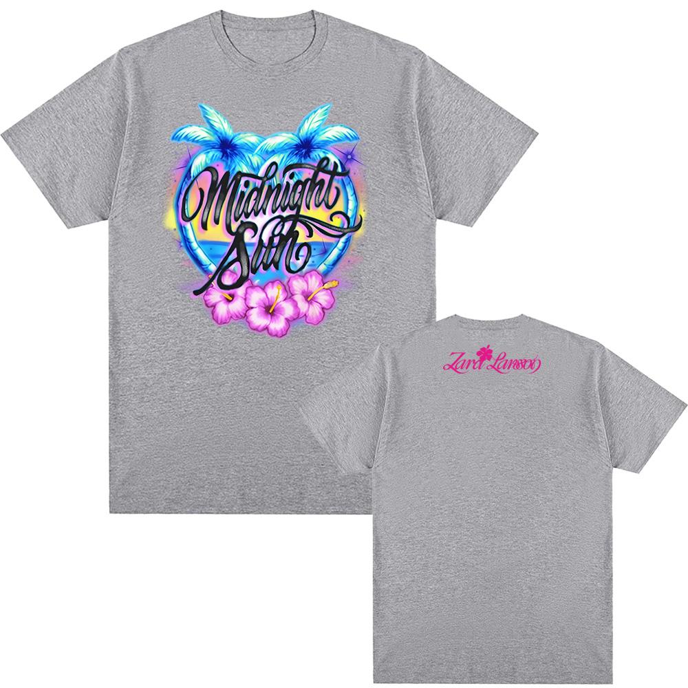 T-shirt Sole di Mezzanotte Estate 2026 Comoda T-shirt Zara Larsson Stampa Grafica TEE Cotone Casual Girocollo Top