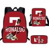 Set Zaino Scolastico CR7 per Bambini Tessuto Oxford Borsa a Doppio Scomparto con Tasca Frontale Astuccio Tracolla Ergonomico Dorsale