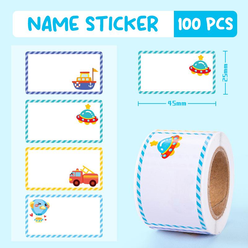

100/280 шт., наклейка с именем из мультфильма для детского сада, рукописная, для стаканчиков с водой, бесшовная, водонепроницаемая, устойчивая к разрывам, наклейка с подписью