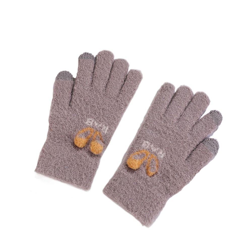 

Simple Windproof Outdoor All Finger Gloves Thick Mittens Rabbit Ear Female Gloves