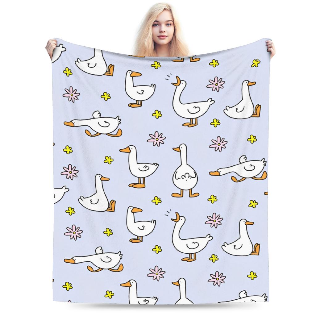 Duck Face Blankets Fleece Warm Throw Blanket For Car Sofa Couch Bed Rug