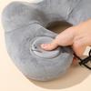 Portable, removable and washable multi-functional neck pillow for airplane travel, inflatable U-shaped neck protection pillow