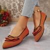 N Nü Spring/Summer New Pointed Toe Flat Single Shoes Large Size Fashion Flying Weaving One Step Casual Women's Shoes