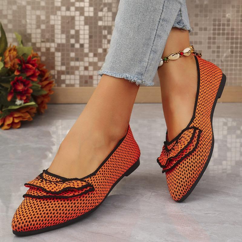 N Nü Spring/Summer New Pointed Toe Flat Single Shoes Large Size Fashion Flying Weaving One Step Casual Women's Shoes