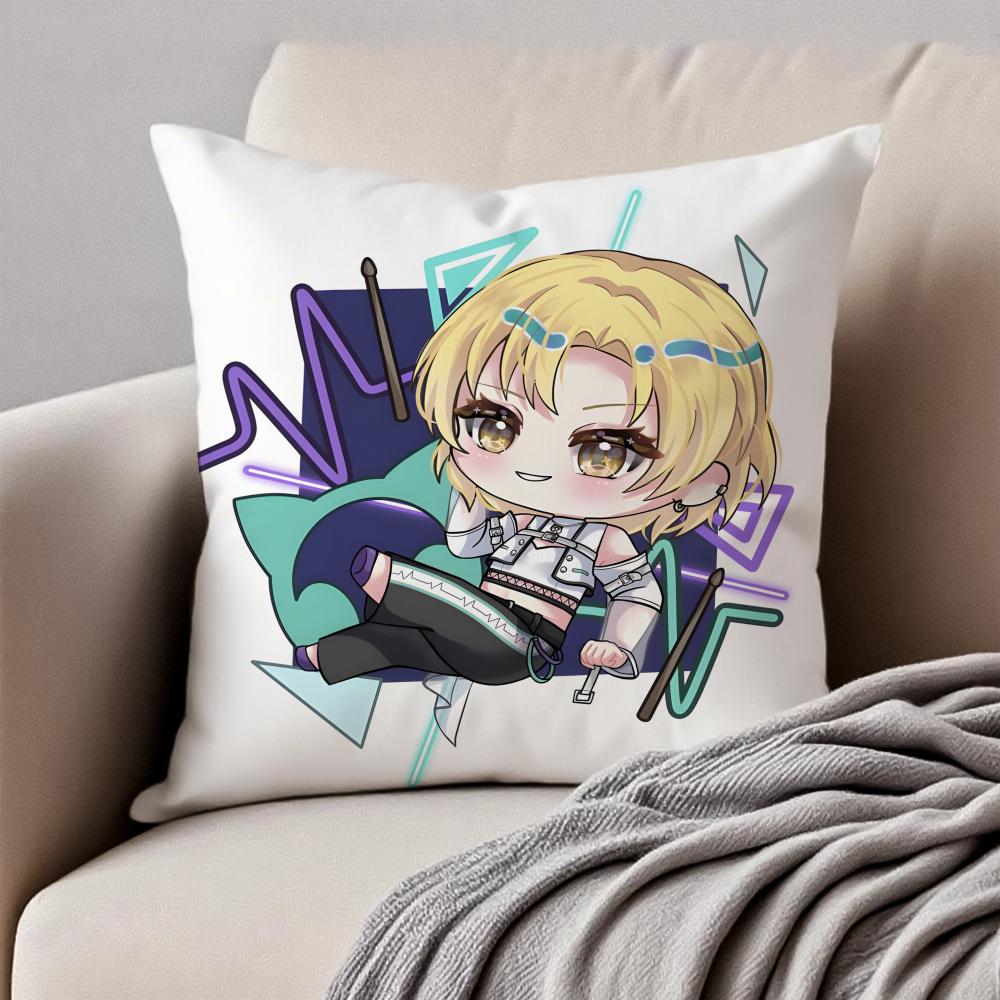 Lovely Anime BBanG Dream Its MyGO Cushion Cover Pillowcase Antidustmite Invisible Zipper Short Plush Sofa Cushion