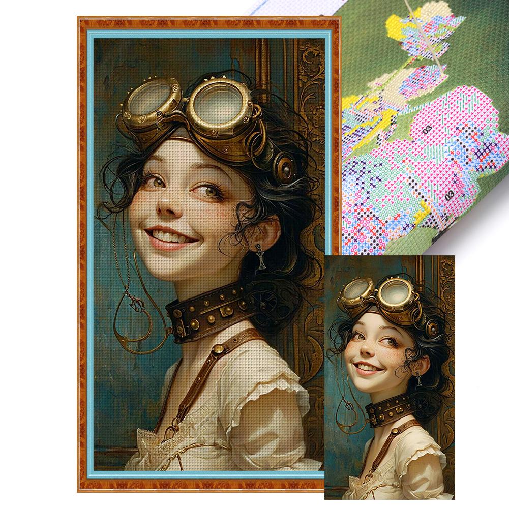 

Полный набор для вышивки крестом «Девочка» из эко-хлопка 11CT, арт.