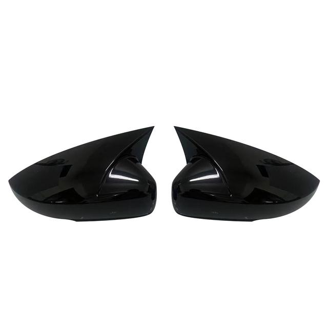 2 Pcs For Volkswagen VW Polo MK5 6R 6C 2009-2017 ABS Side Rearview Wing Mirror Cover Caps Shell Trim OX Horn Style Exterior