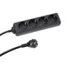 Power Strip - PEREL - 4 Sockets - Type F - Indoor - Black