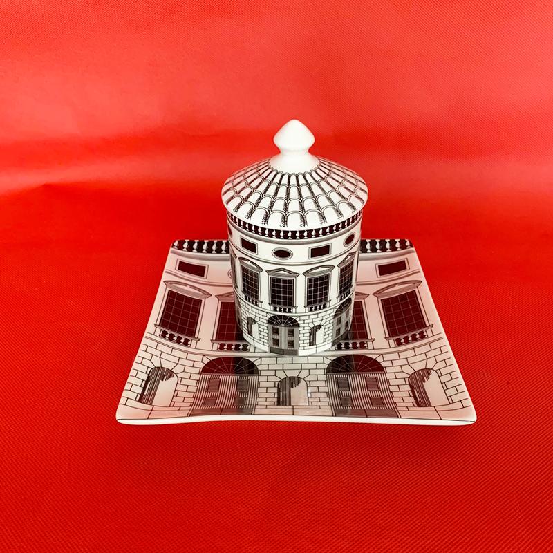 Architectural Style Storage Jar Candy Box Aromatherapy Candlestick Jar Desktop Jewelry Cosmetic Storage Jar Cotton Swab Bottle
