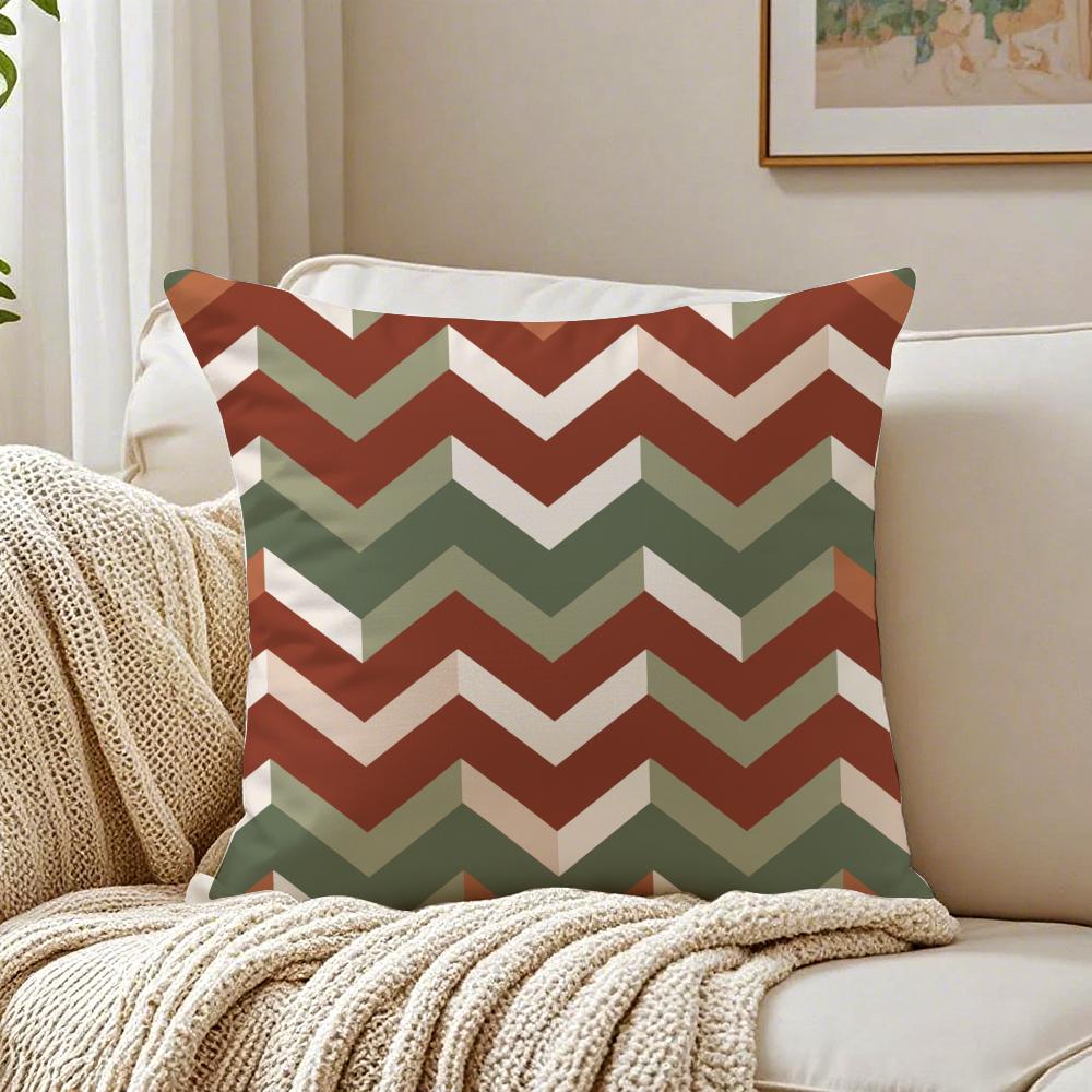 Calm Geometric Color Pillow Case Organic Short Plush Cushion Covers Breathable Washable WrinkleResistant