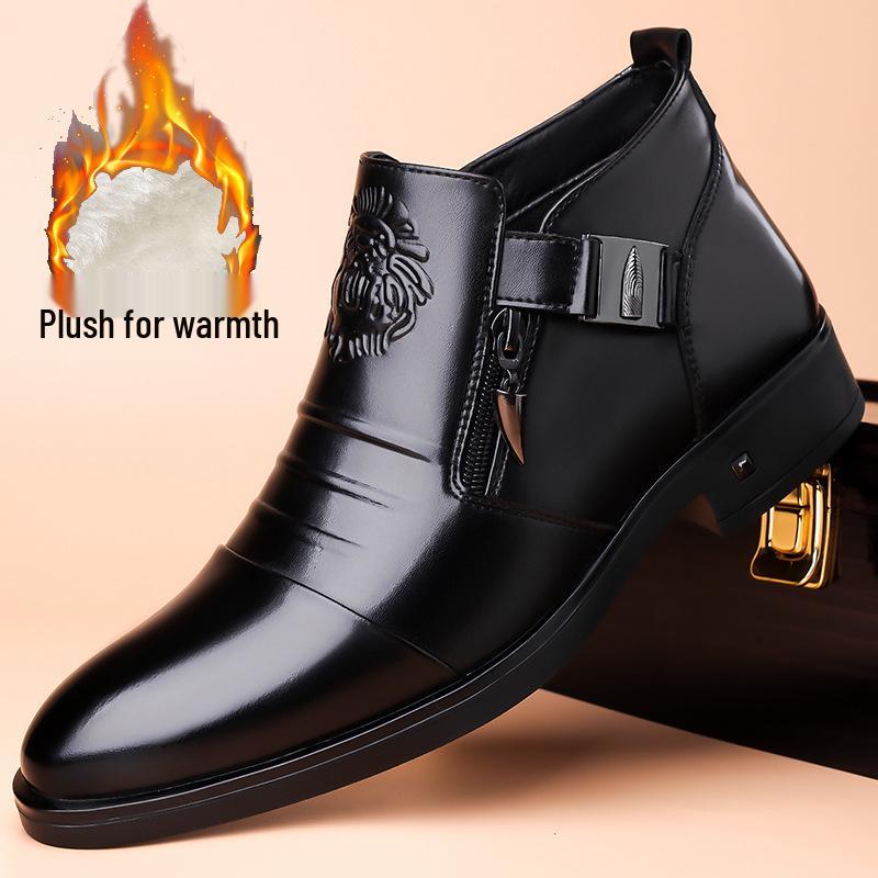 Spring 2025 Men's Soft Sole Leather Slip-On Shoes - Pointed Toe Business Casual Low-Tops
