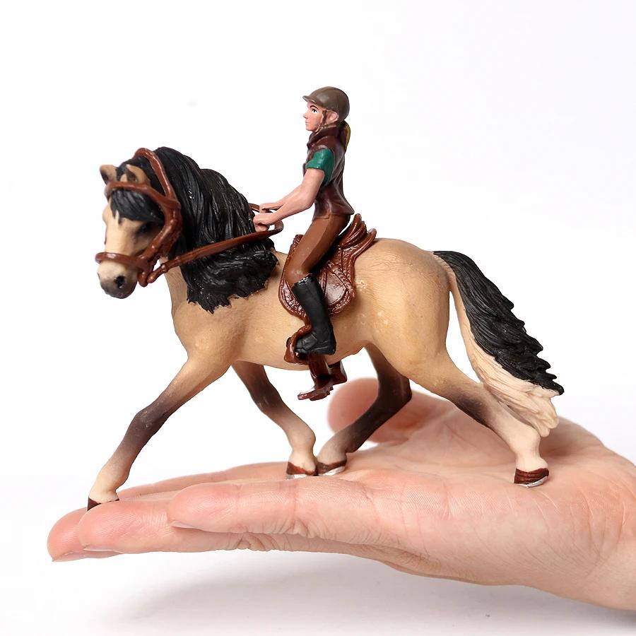 Toy Horses Equestrian Rider Horse Playset Farm Animals Action Figure Animal Figurines Plastic Models Children Toys Kids Gifts