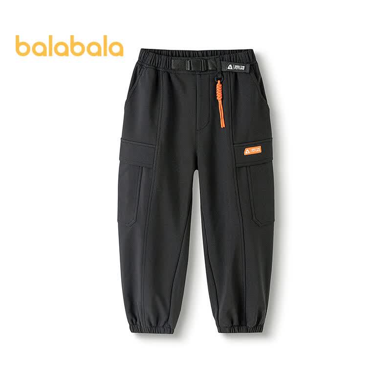 Balabala Boys' Winter Plus Velvet Jogger Pants
