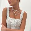 2Pcs/Set Baroque Imitation Pearl Necklace for Women Creative Geometry Pendant Jewelry Accessories