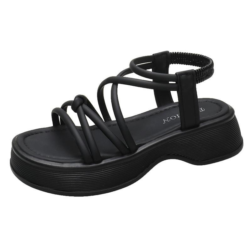 

Спортивные сандалии 2025 года, новинка лета, женская мода, волна, пляжная обувь, сандалии для студентов, платформа 35 чёрный