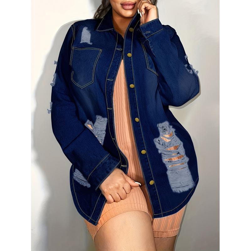 2026 Europäische & Amerikanische Retro Used-Look Langarm-Jeansjacke