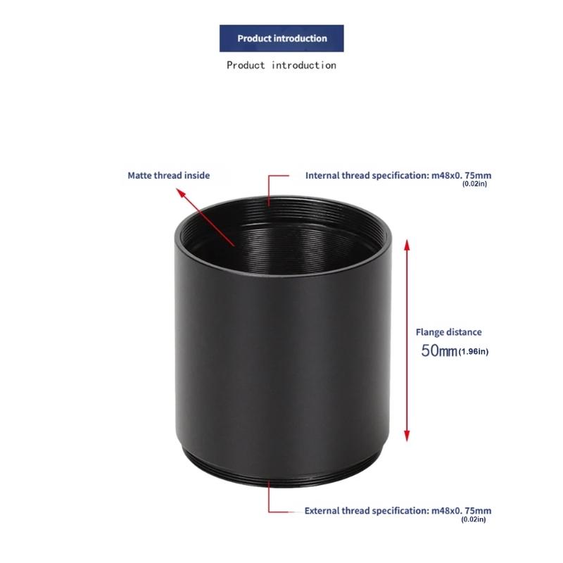 M48x0.75mm Threaded Aluminum Photography Extension Tube For Telescope Camera Spacing Adjustment And AntiReflective Design