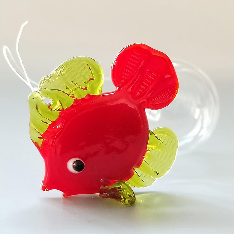 1 Stück Europäischer Stil Meerestier Winzige Statue Fisch Schwebendes Glas Tropischer Fisch Mini Figur Anhänger Aquarium Dekoration