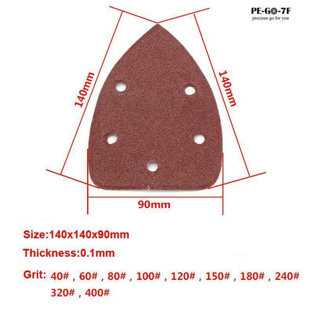10PCS Professional Grade Flocked Back Sandpaper Triangle Sanding Sheets
