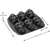 Halloween Skull Cake Pan Silicone Mold, 6 Cavities Pirate Skull 3D Silicone Mold Baking Pan,Black Easy To Use