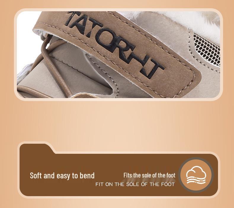 2025 Nepromokavé protiskluzové zimní kožené turistické boty pro chlapce - Teplá, odolná obuv do přírody