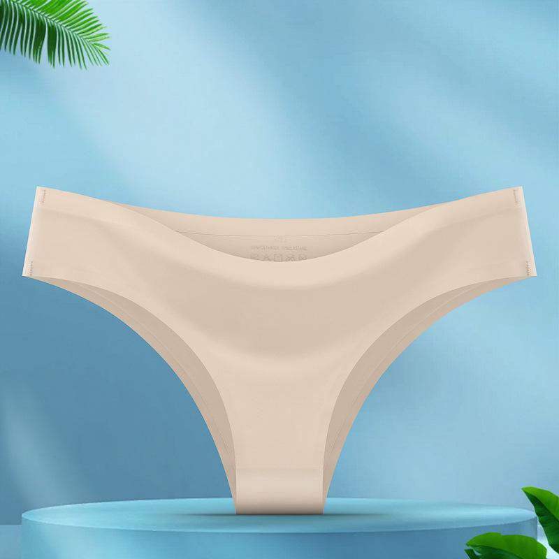 Nahtloses Sexy Eis-Seiden-Bikini: Atmungsaktive Damenunterwäsche Slips Large beige