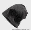 Retro Solid Color Rose Flower Knitted Hat Y2k Style Breathable Women Beanie Cap Crochet Thin Striped Skullies Cap