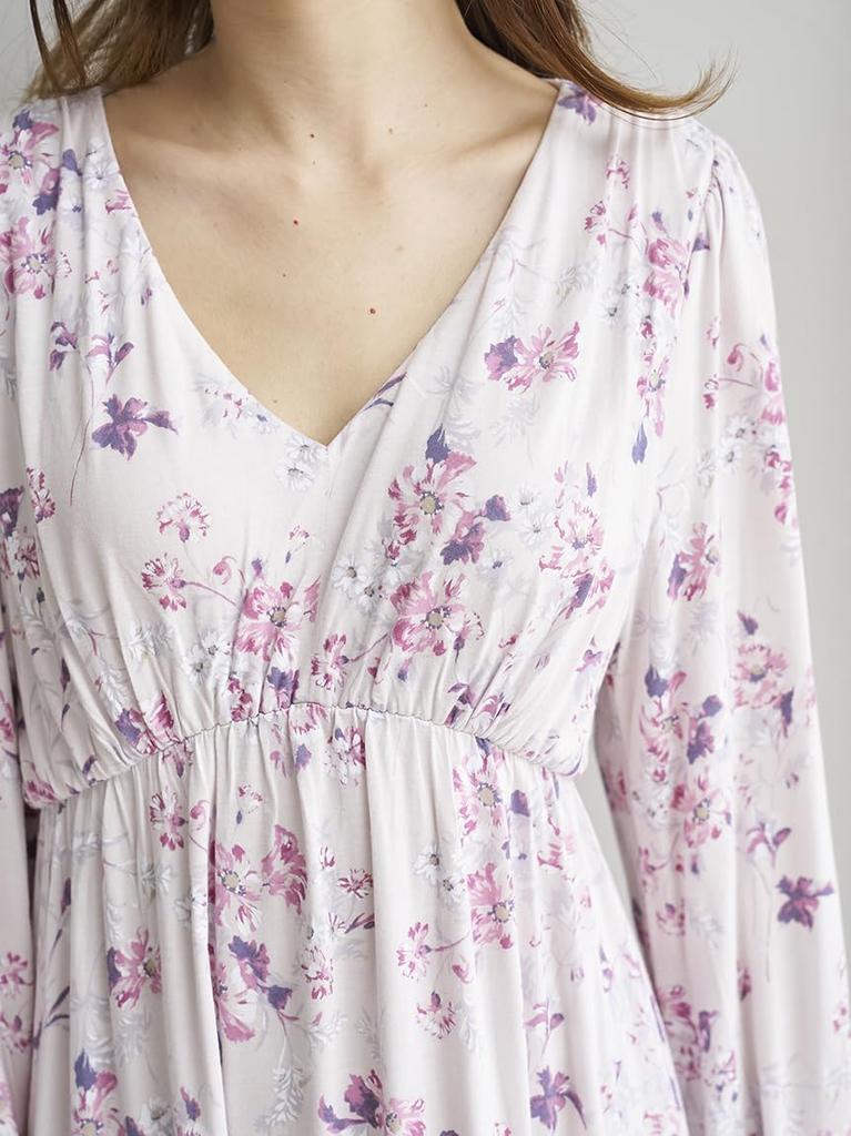 Gelato Pique Day Floral Long Sleeve Dress PWCO252237 Pink F Mother's Cup-in Women's