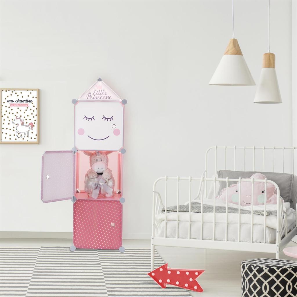 Cubes 3 MODULAR SHELVING for a Child's Room, PINK