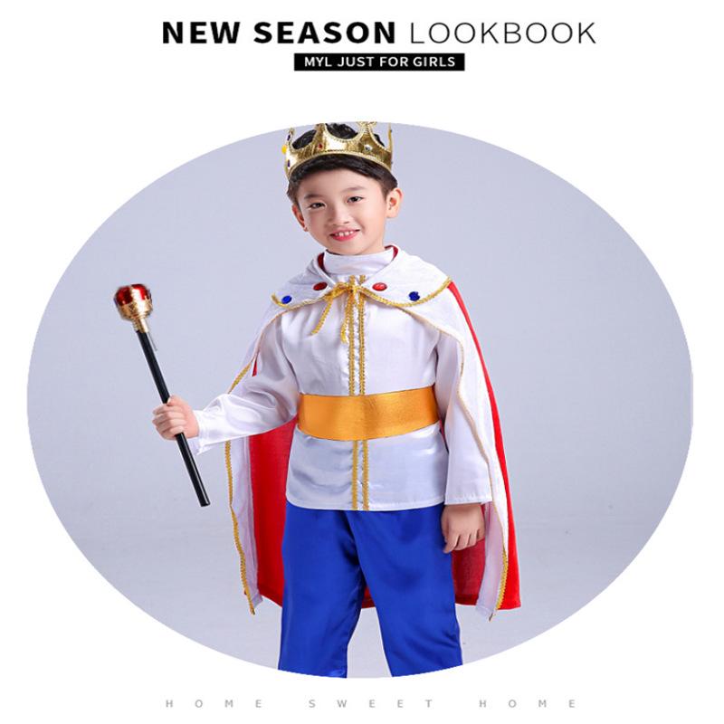 

Children s Prince Halloween Costume - King Cosplay Outfit with Stage Makeup 120 cm