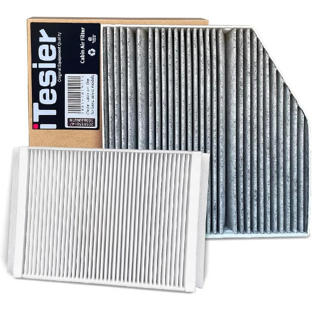 Cabin Air Filter Kit Fits Mercedes GLC300 (2015-), C300 (2015-), E300 (2017-), E400 (2018), E350 (-), E450 (-), Replaces OEM 2058350147&1668300218