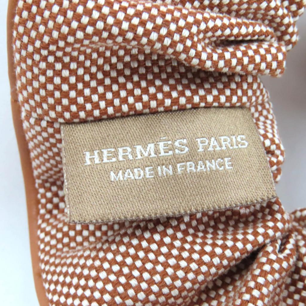 Excellent HERMES Shush Claudia Plan Air Serie Metal with Leather cotton Women Used