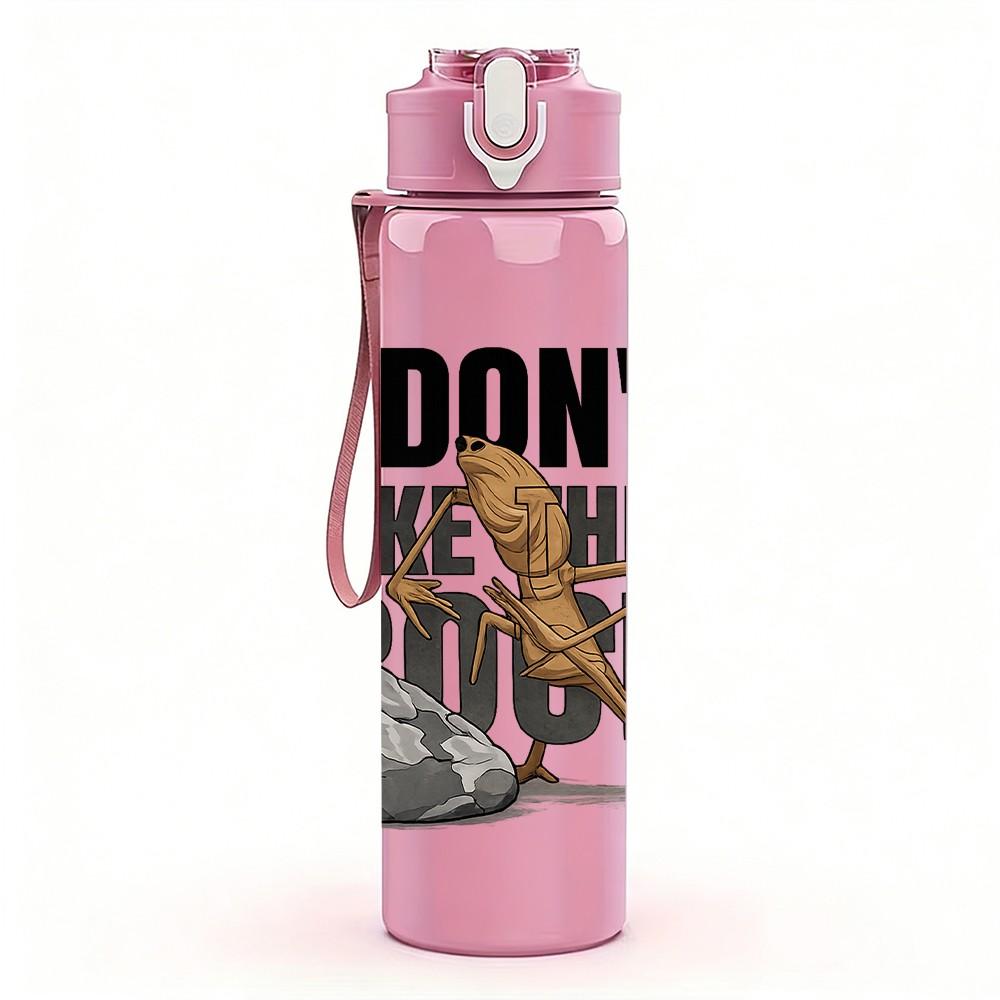 1PC I Don't Like Humans Bird Print 750ml Color Plastic Sports Water Bottle Leakproof Flip Straw Lid Suitable for Sports Office Home Use