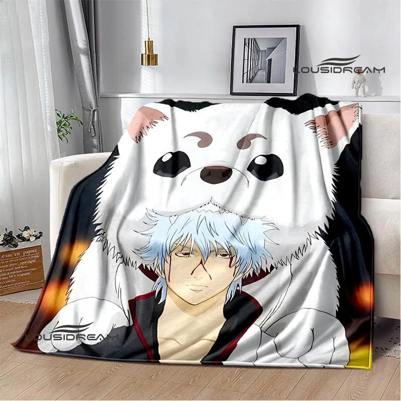 GINTAMA Cartoon Printed Blankets Picnic Blanket Warm Flannel Blankets Home Bed Linings Blankets for Beds Birthday Gift