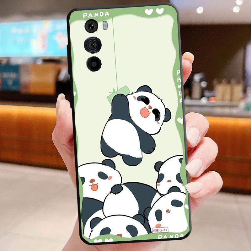 Cartoon Panda Phone Case For Motorola Edge 60 50 40 Pro 60 50 40 30 Ultra Neo Fusion Moto G Play G Stylus G Carcasas