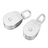2Pcs Lifting Double Pulley Block Heavy Duty Stainless Steel Roller M50 Wire Rope Crane Hanging 400KG Loading