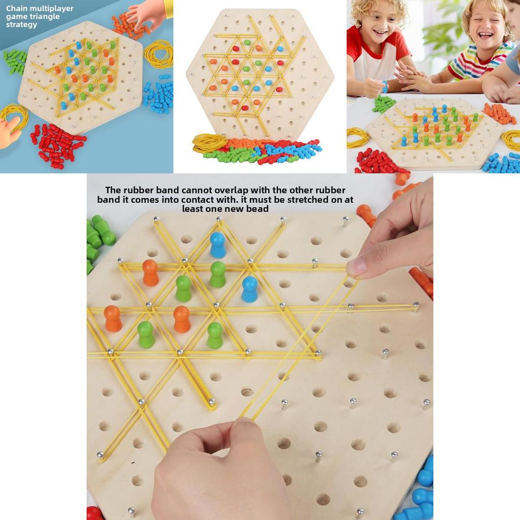 Wooden Geometric Chain Puzzle Game For Family Brain Teasers And Skills Development