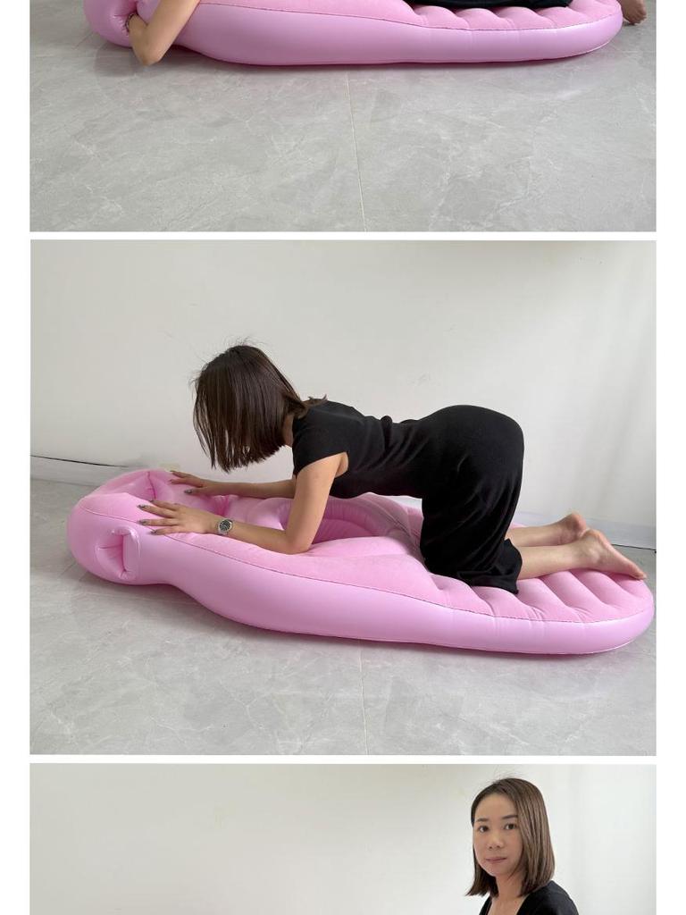 Eco-friendly PVC Inflatable Pregnant Woman Cushion - Comfortable Flocking Recessed Sleeping Pillow Pad
